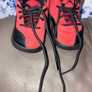 Jordan 12s Kids Sneakers in Red and Black
